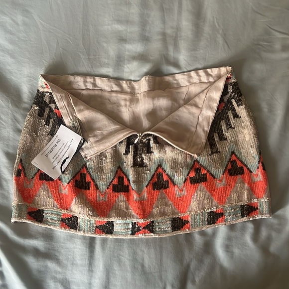 All Saints Spitalfields Embellished Aztec Skirt, Size~6 - Picture 8 of 13